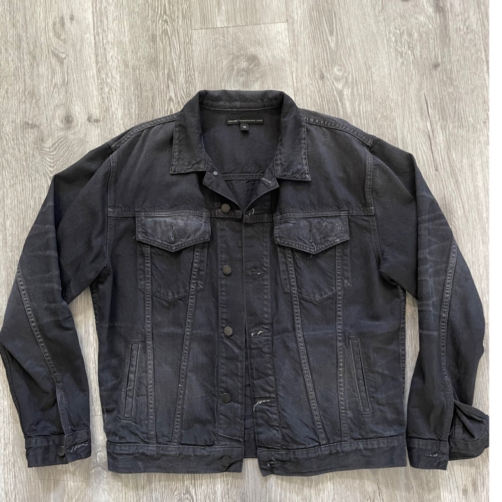 Christopher Kane X JBrand washed black boyfriend jacket -M-